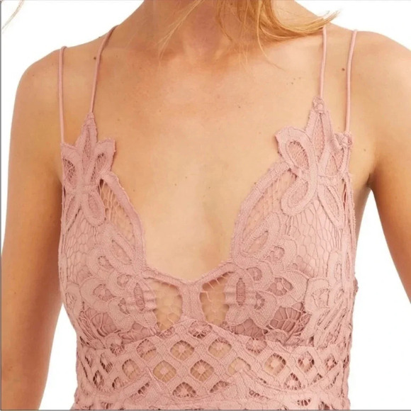 Free People Adella mini mauve light pink lace dress BLOGGER  Favorite Size M - Picture 3 of 9